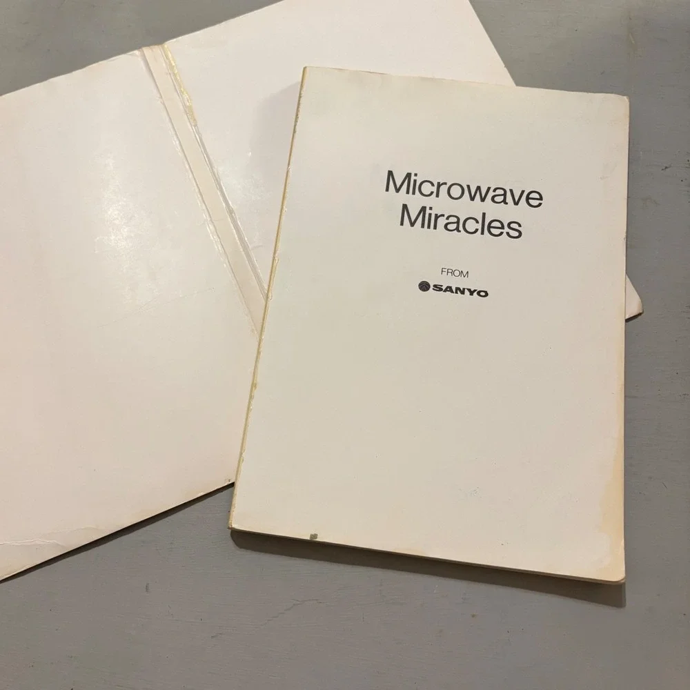 Vtg 1970s Microwave Miracles Sanyo Cookbook Retro MCM Kitchen Kitschy Prop Decor